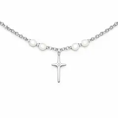 GENERICO - Collar Cruz de Fe y Fortaleza Plateado Símbolo de Protección y Equilibrio