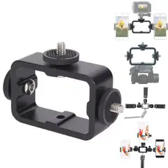 GENERICO - Soporte de Metal 3 en 1 Adaptador para Celular Flash Selfie Cámara 1/4 3/8