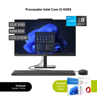 LENOVO - All in One V100 Intel Core i3-N305 8GB RAM 512GB SSD 238 FHD IPS 13BE004ALD+WO