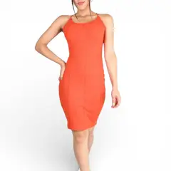 GENERICO - Vestido rip grueso sexy mtva 515 23 color naranja oscuro
