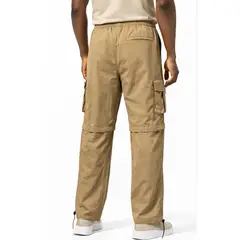 ENKI - Pantalón Cargo Convertible 2 en 1 Hombre Beige Tela Mojada Secado Rápido