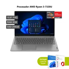 LENOVO - Laptop V15 G4 AMN AMD Ryzen 3 7320U 8GB RAM 256GB SSD 15.6" FHD 82YU00X4LM+WO