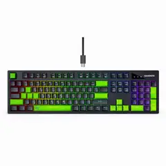 HAVIT - Teclado Mecánico Gamer KB893L-SP RGB USB Switch Lineal Azul Negro con Verde