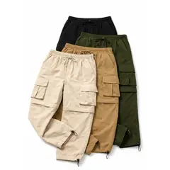 ENKI - Pack x4 Pantalón Cargo Convertible 2 en 1 Hombre Tela Mojada Negro Verde Militar Beige Hueso
