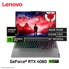 LENOVO - Laptop Legion Slim 5 Ryzen 7 8845HS RAM 16GB Disco 512GB SSD NVIDIA RTX 4060 8GB 16" WQXGA