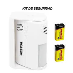 WESTOR - Kit Sensor de Movimiento + 2 Baterías 9V
