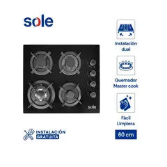 SOLE - COCINA EMPOTRABLE 4 HORNILLAS 60 CM SOLCO068