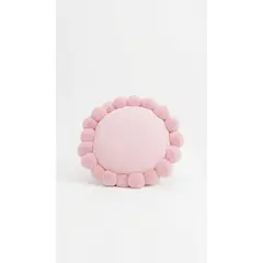 ZALMOHADAS - Cojín Redondo Pom Pom 38x38 cm Palo Rosa Rosa Atemporal