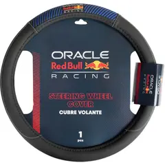 RED BULL - Forro Cubre Volante Racing Elegante Color Negro Costuras Blancas