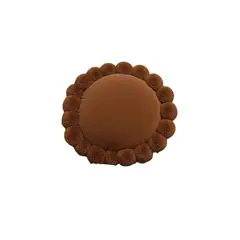 ZALMOHADAS - Cojín Redondo Pom Pom 45x45 cm Marrón Camel Duna Cálida