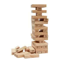 GENERICO - JENGA TORRE CON DADO MADERA DIDÁCTICO 54 PIEZAS