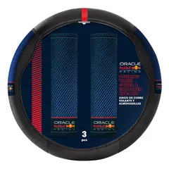 RED BULL - Forro Cubre Volante Racing + Almohadilla Cinturon De Seguridad