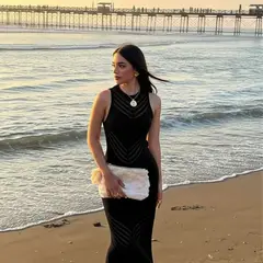 GENERICO - Vestido Hilo Translucido MCero 359-26 Color Negro