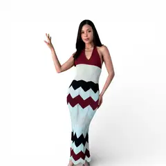 GENERICO - Vestido Mujer Aloja Maxi 359-28 Color Vino