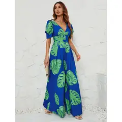 GENERICO - Enterizo Estampado Floral Fucsia y Azul - Enterizo Greysi