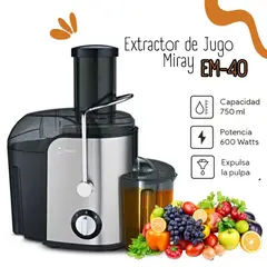 MIRAY - Extractor de Jugos de 600Watts EM-40