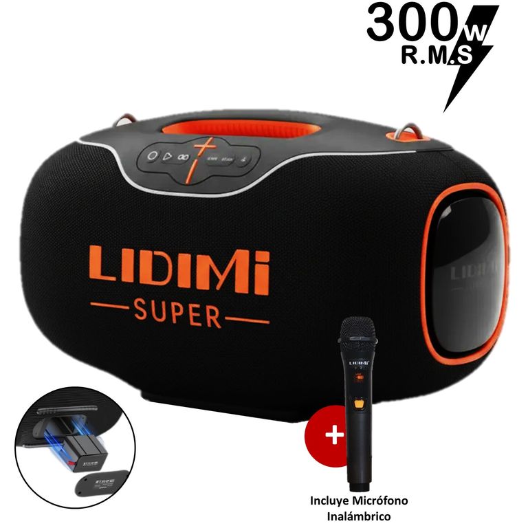 Parlante Portátil Super 300W D-s680 Btusb + Microf Negro