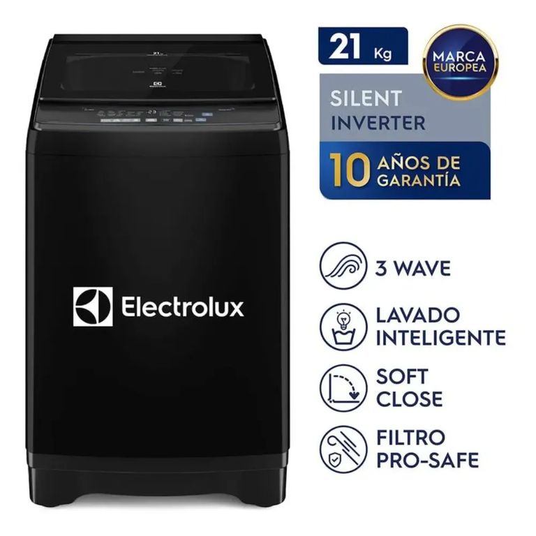 Lavadora Inverter 21 Kilos Negro EWIJ21F2XSYB
