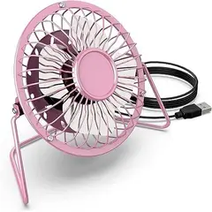 OEM - Mini Ventilador Portátil de Escritorio USB Metal Super Potente - Rosado