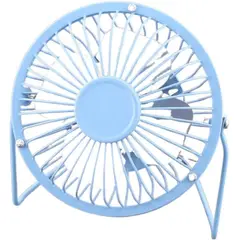 OEM - Mini Ventilador Portátil de Escritorio USB Metal Super Potente - Celeste