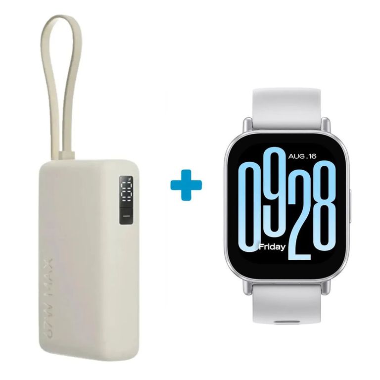 Reloj Redmi Watch 5 Active Gris + Power Bank 67W 10000mah Beige