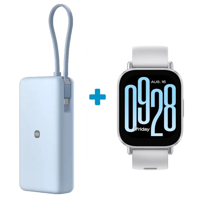 Reloj Redmi Watch 5 Active Gris + Power Bank 67W 10000mah Celeste