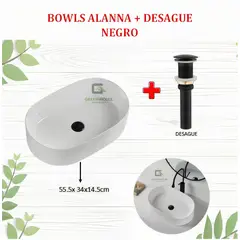 GREEN HOUSE - ELEGANTE BOWLS ALANNA DESAGUE NEGRO