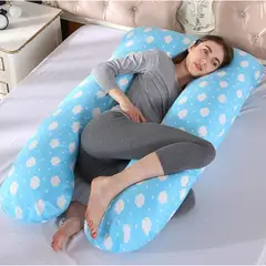 GENERICO - Almohada Multipostural Embarazo Embarazada Lactancia Celeste y Nubes