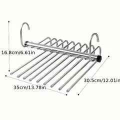 MEGIMPERU - Percha Plegable Multicapa para Pantalones Acero Inoxidable Antideslizante