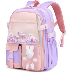 GENERICO - Mochila Kawaii Conejo Original Tamaño Oficio Impermeable Gran Capacidad Niñas 4 a 16 años