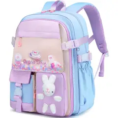 GENERICO - Mochila Kawaii Conejo Original Tamaño Oficio Impermeable Gran Capacidad Niñas 4 a 16 años