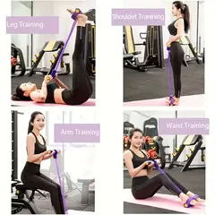 MEGIMPERU - Bandas de Resistencia Elásticas con 6 Tubos – Ideal para Yoga, Fitness y Acondicionamiento
