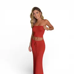 GENERICO - Conjunto Mujer Hilo Corset Falda Rosy-32 Color Rojo