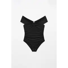 LUVARO - Body Off Shoulder Drapeado con Adorno