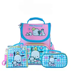 SCOOL - SET MOCHILA POCHACCO OFICIO MALETA ESPALDA NIÑA KOMBAT LONCHERA CARTUCHERA 3 PIEZAS