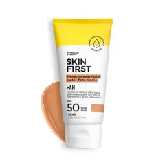 CYZONE - Protector Solar Facial MATE TONO MEDIO con Ácido Hialurónico 50 FPS - Skin First 50 ml