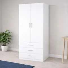 Pelikano - Ropero Organizador 170 cm Blanco con Puertas y Cajones – Innovaciones Lumik