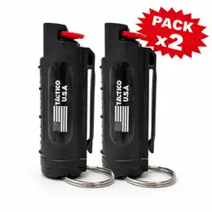 OEM - Pack 2 Gas Pimienta 20ml con Llavero y Clip para Cinturón