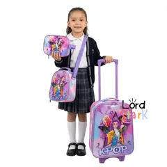 GENERICO - SET DE JUEGO DE MOCHILA KPOP 3 PIEZAS PLASTIFICADO
