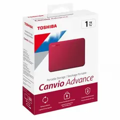 Toshiba - Disco Duro Externo 1 TB Canvio Advance Rojo