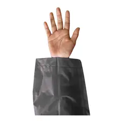 GENERICO - Poncho Impermeable Grueso de Mangas Rectas con Capucha y Botones Negro