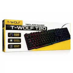 GENERICO - Teclado Gamer T-WOLF T20 RGB Rainbow Alámbrico Español
