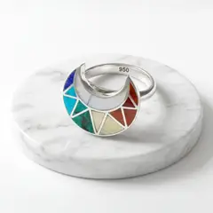 GENERICO - Anillo Regulable Luna Creciente en Plata ley 950 - Killa Amuleto Cósmico