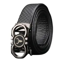 GENERICO - CINTURON DE CUERO NEGRO CON HEBILLA AUTOMATICA