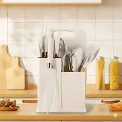 GENERICO - SET DE UTENSILIOS DE SILICONA GRIS 19 PIEZAS