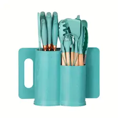 GENERICO - SET DE UTENSILIOS DE SILICONA GRIS 19 PIEZAS