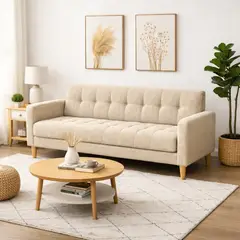 ARTSOFA - Sofá Dos Cuerpos Verona Beige Antifluido + Obsequio