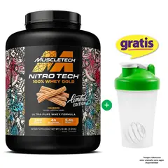 MUSCLETECH - Proteína Nitro tech 100% Whey Gold 5.10 Lbs Churro + Shaker