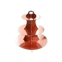 GENERICO - Porta cupcakes 3 niveles oro rosa