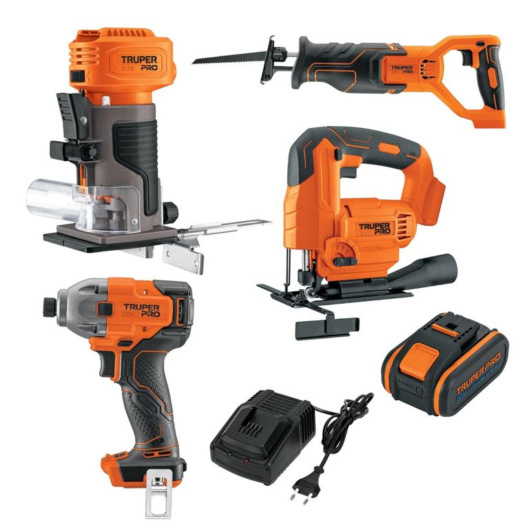 Ruteadora + S. Sable+ Caladora + Atornillador Impacto